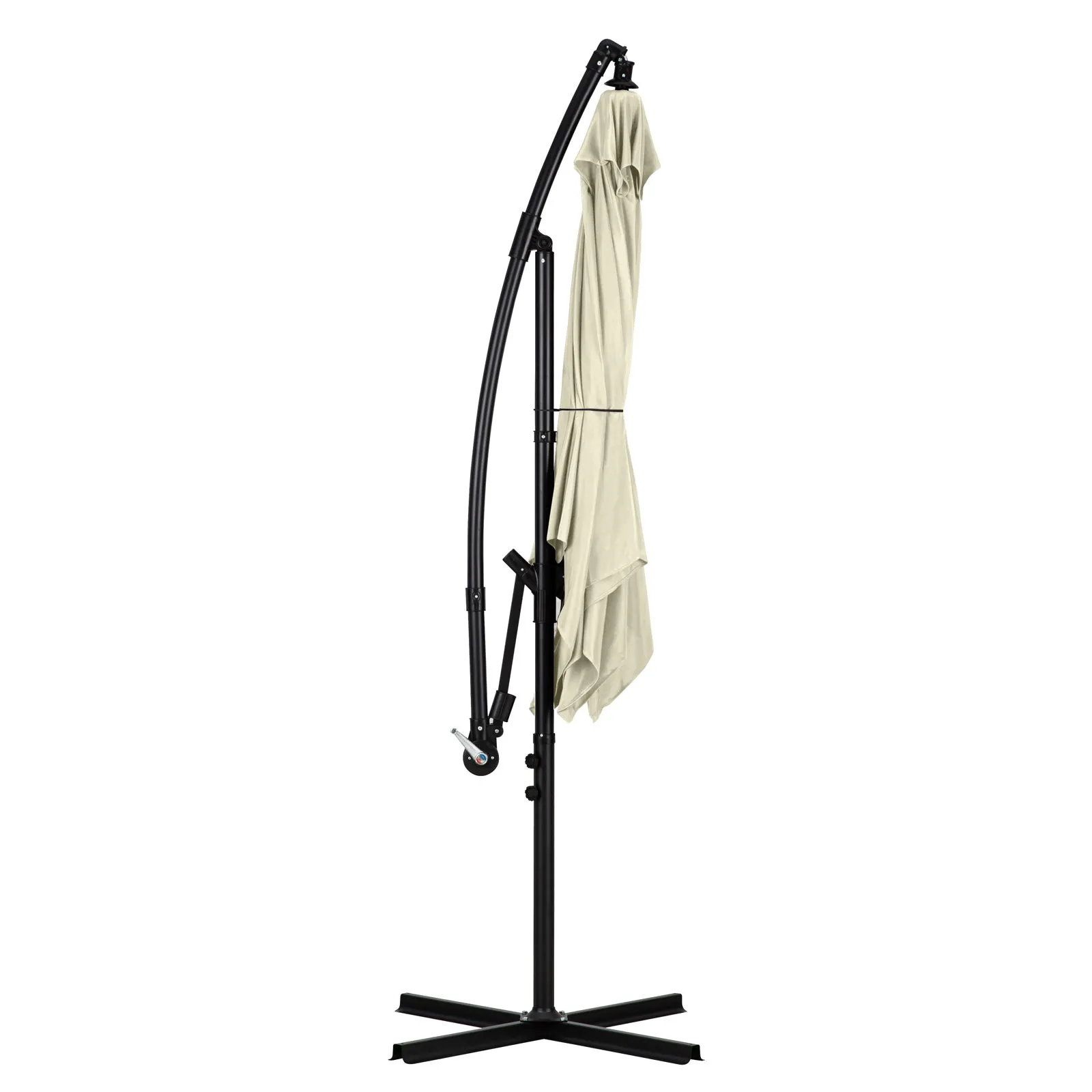 2.2M Outdoor Umbrella Cantilever | Garden Deck Patio Shade | Water-Resistant | Beige