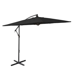 2.2M Outdoor Umbrella Cantilever | Garden Deck Patio Shade | Water-Resistant | Charcoal