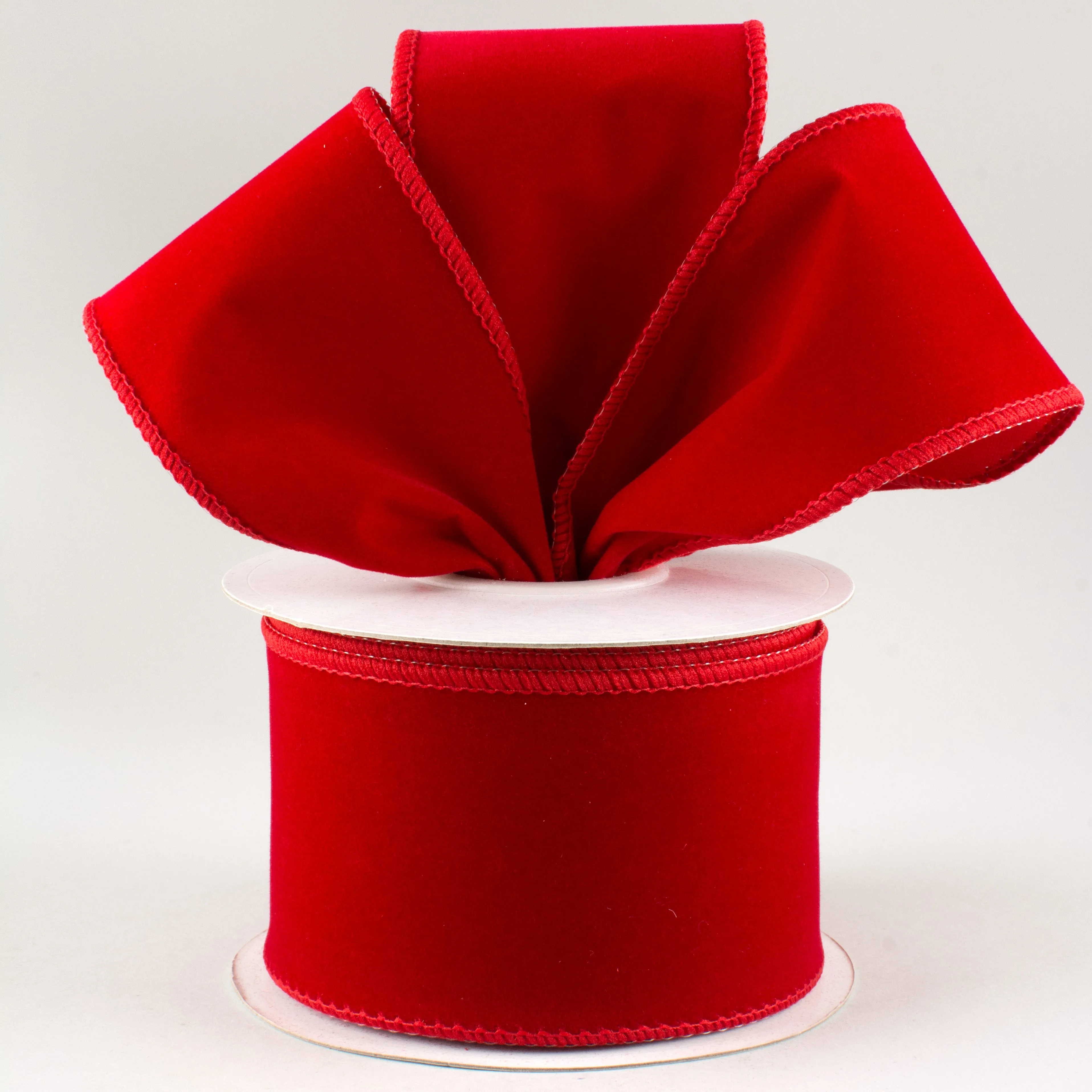 2.5" Outdoor Velvet Ribbon: Red (10 Yards)