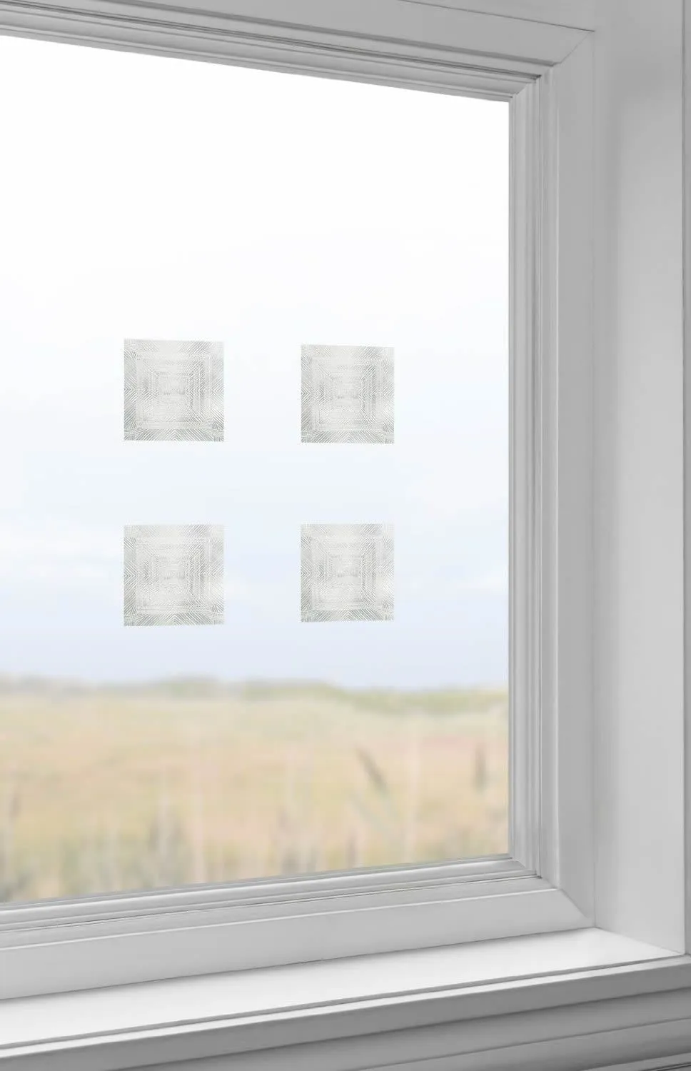 4 x 4 Clear & Etched Bird Deflector, Pack of 6