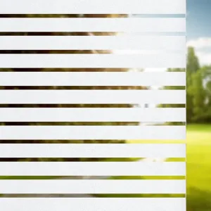 44.5x200 cm White Window Films Privacy, Glass Stripe Film Static Cling Privacy