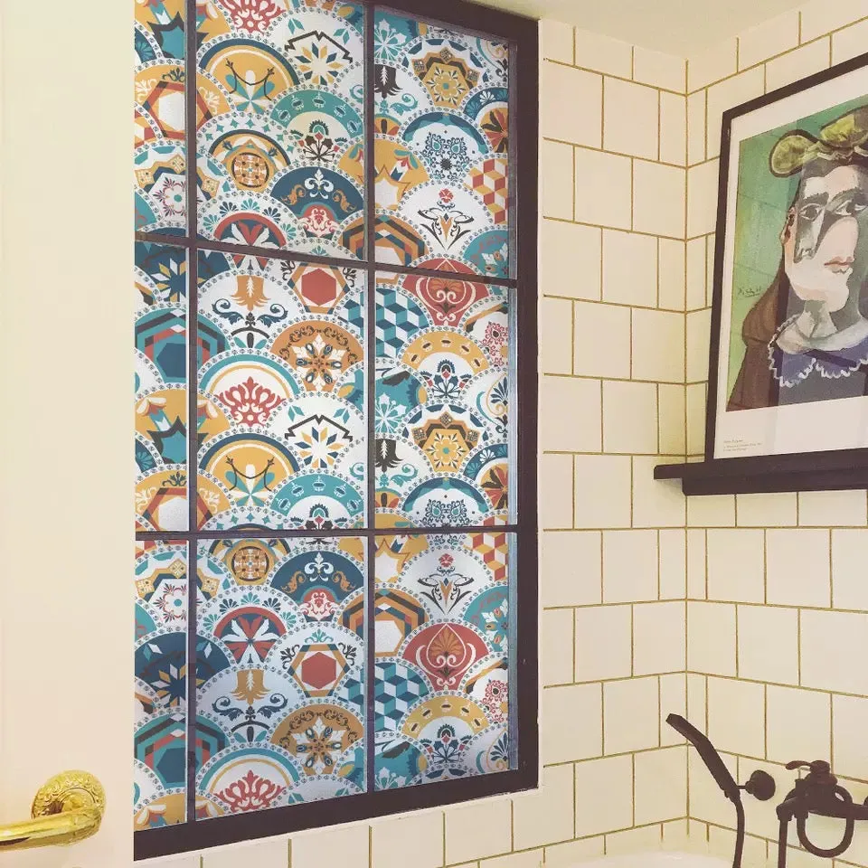 45x200cm Window Privacy Films Patterned Static Glass Film for Home Decor