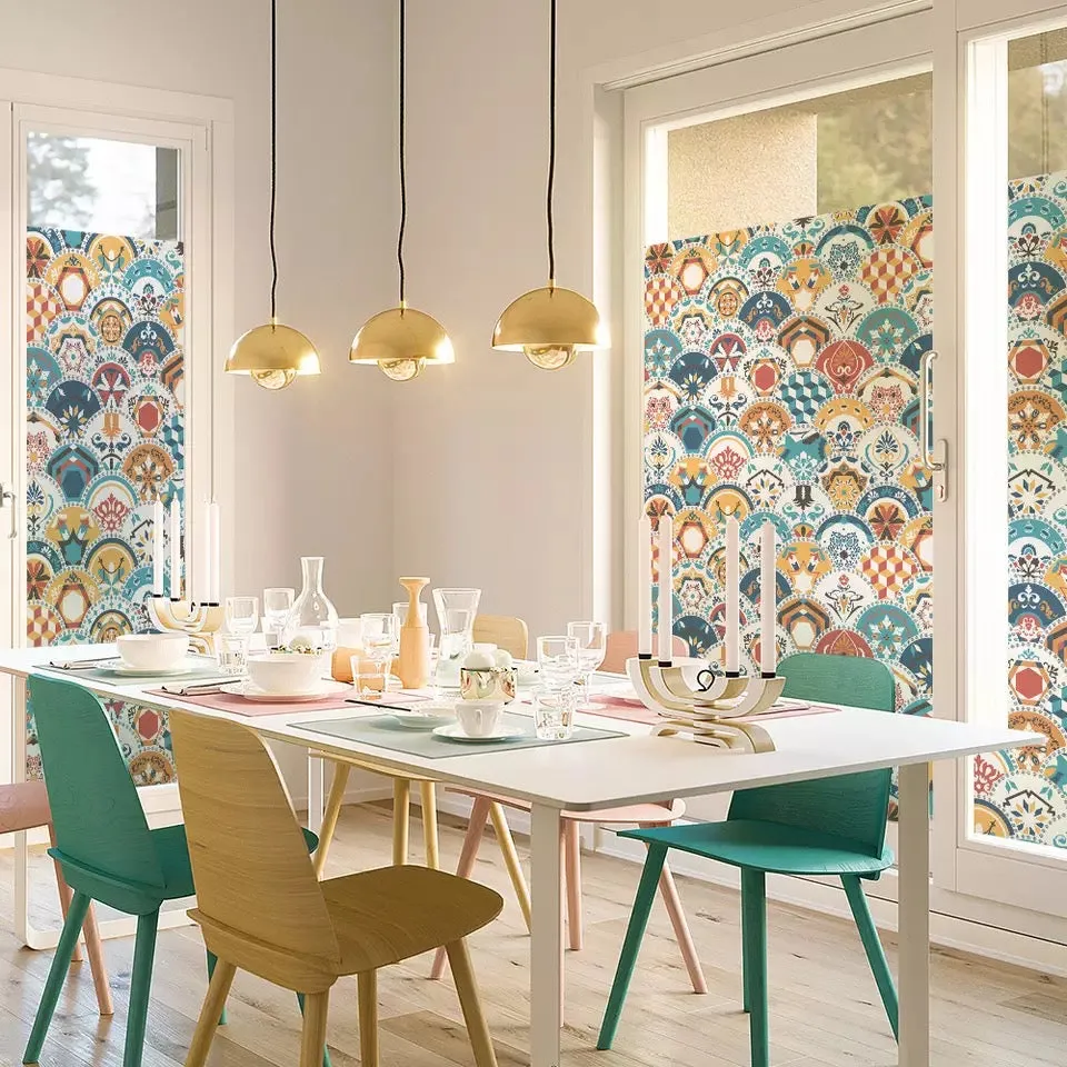 45x200cm Window Privacy Films Patterned Static Glass Film for Home Decor