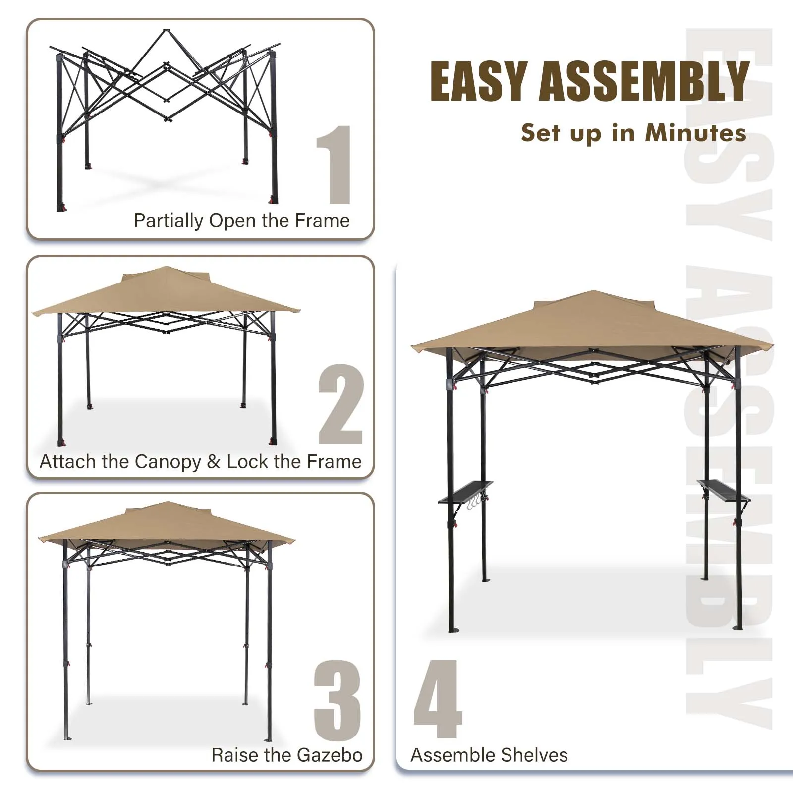 8x5 Pop up Grill Gazebo with Carry Bag and Air Vent