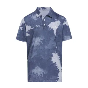 ADIDAS Flower Mesh Print Junior Polo (College Navy)