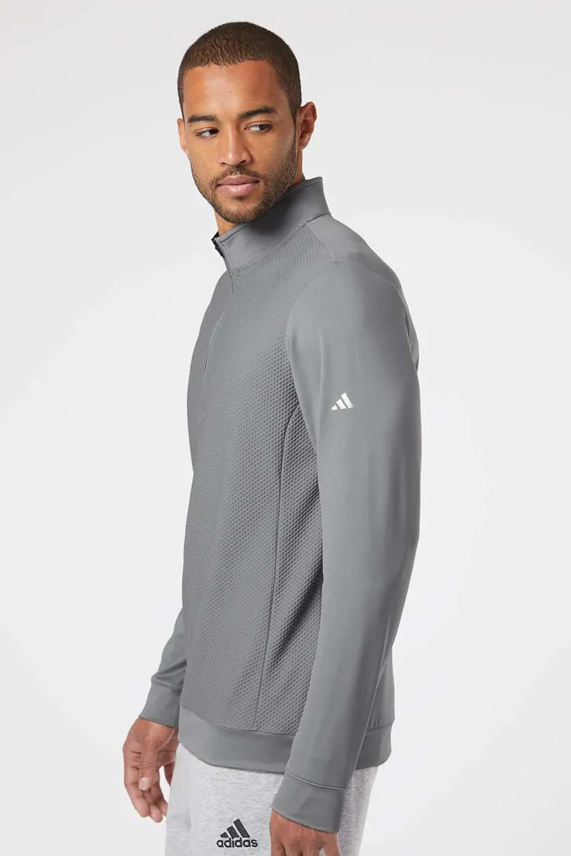 Adidas Mens Performance UPF 50  1/4 Zip Sweatshirt - Grey - NEW
