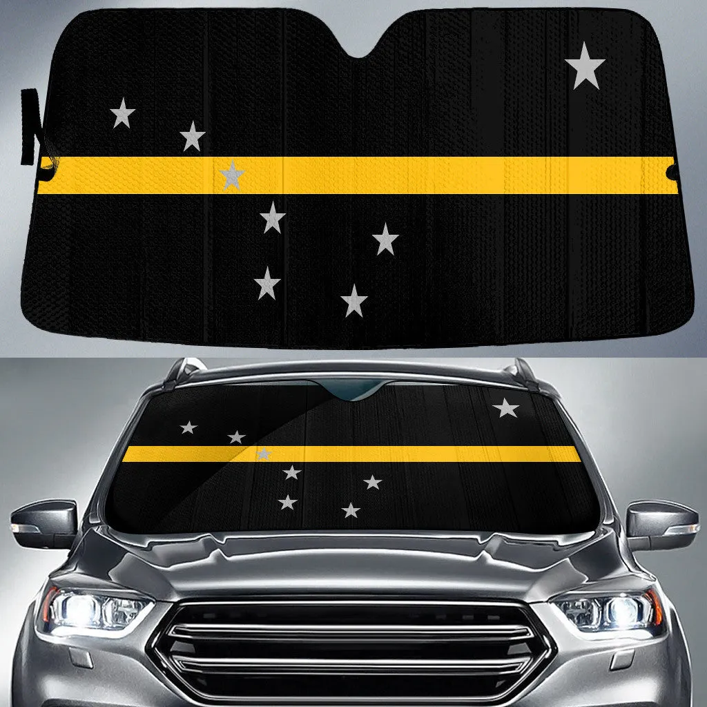 Alaska Sub Flag Thin Yellow Line Printed Car Sun Shades Cover Auto Windshield Coolspod