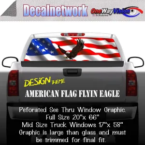 American Flag Eagle Flying Window Graphic Perforated rear window film truck Suv glass
