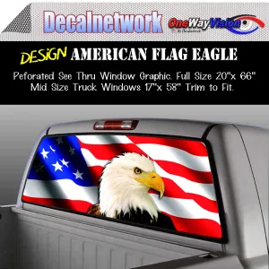 American Flag Eagle Window Graphic Perforated rear window film truck Suv glass