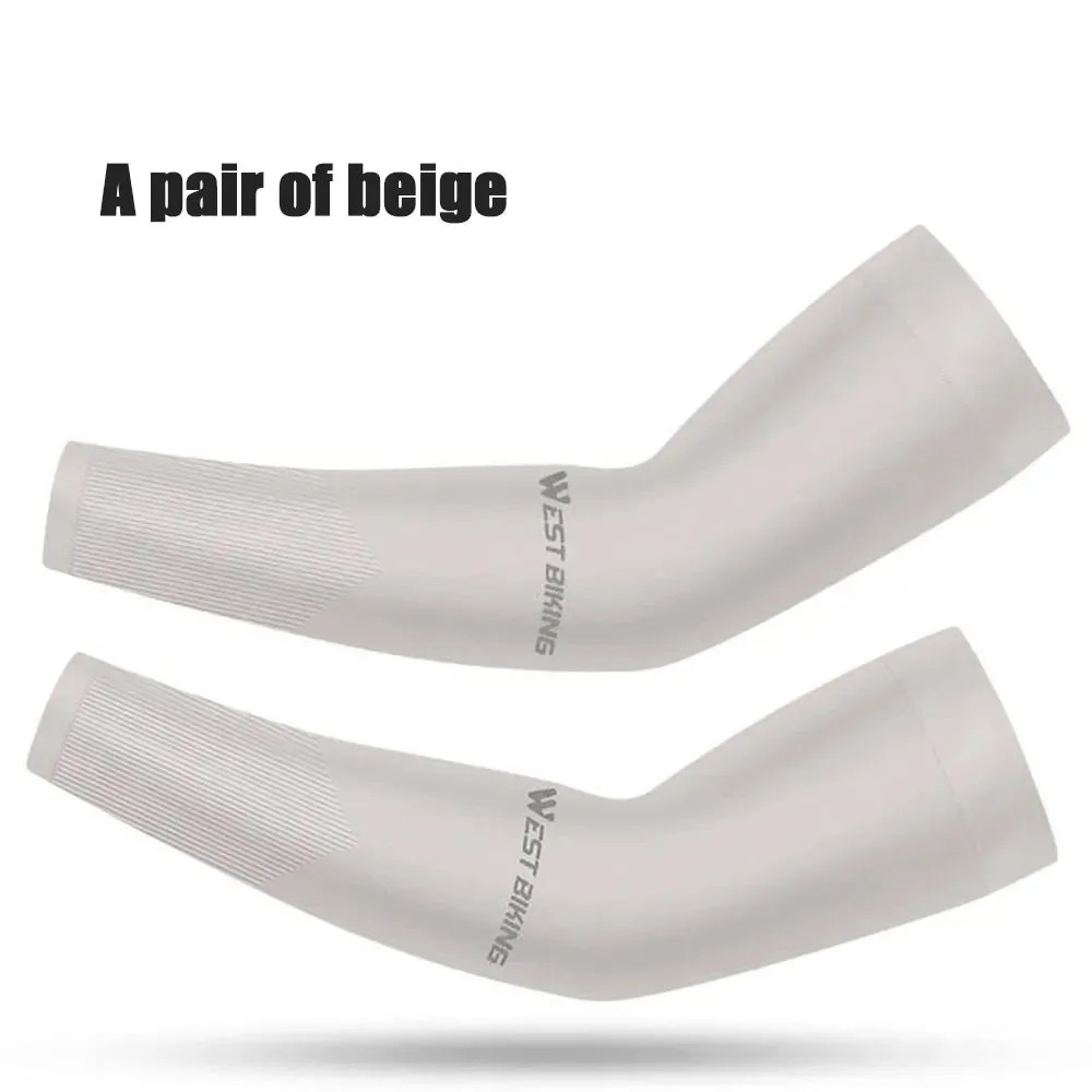 Arm Sleeves Ice Fabric Breathable Quick Dry Running Sportswear Sun UV Protection Long Arm Cover Cycling Arm Sleeves
