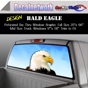 Bald Eagle Window Graphic Perforated rear window film truck Suv glass