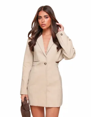 Beige Classic Linnen - Jurk