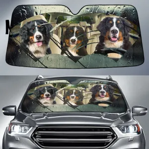 Bernese Mountain Dog Rainy Driving Car Sun Shade Cover Auto Windshield Coolspod