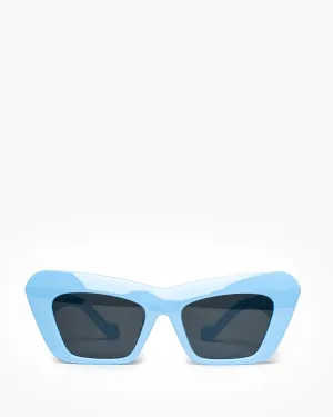 Blue Cat-Eye Chunky Frame Sunglasses