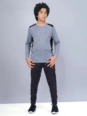 Boys Melange Slim Fit Crew Neck T-shirt with DOUBLE COOL
