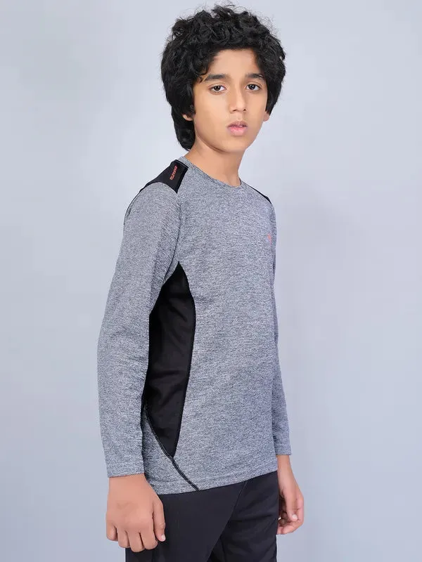 Boys Melange Slim Fit Crew Neck T-shirt with DOUBLE COOL