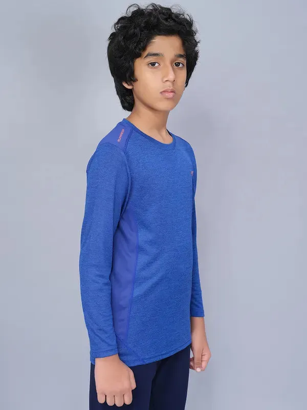Boys Melange Slim Fit Crew Neck T-shirt with DOUBLE COOL
