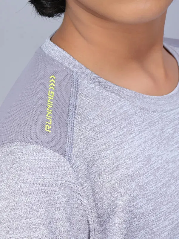 Boys Melange Slim Fit Crew Neck T-shirt with DOUBLE COOL