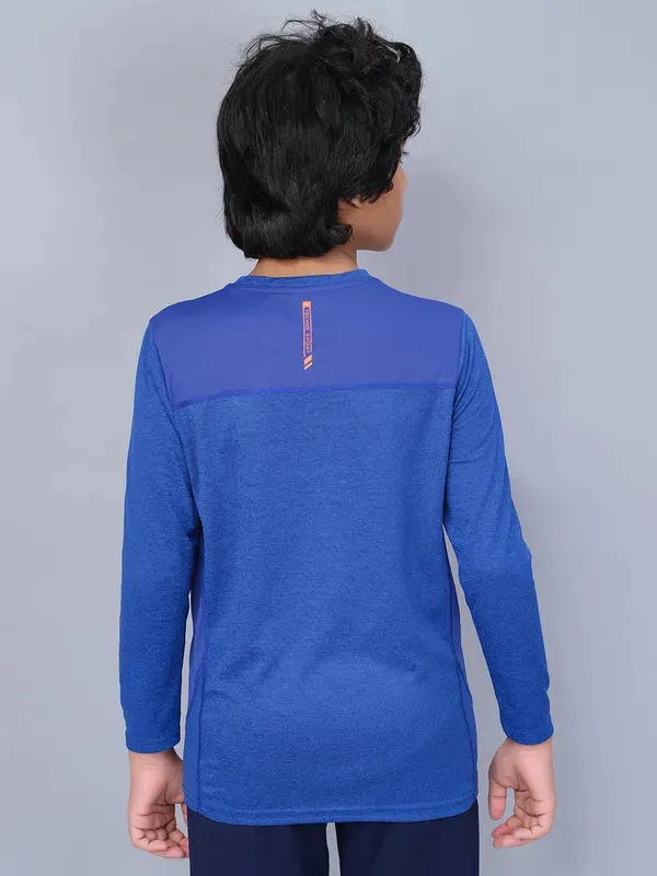 Boys Melange Slim Fit Crew Neck T-shirt with DOUBLE COOL