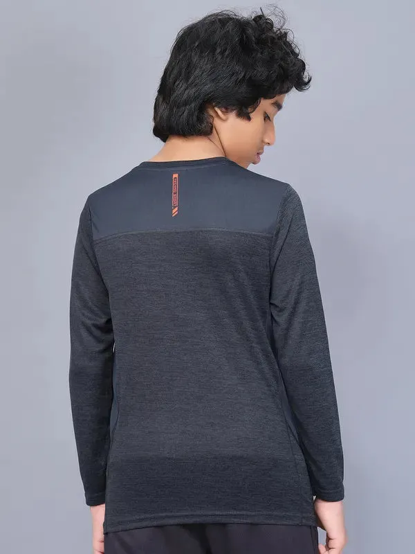 Boys Melange Slim Fit Crew Neck T-shirt with DOUBLE COOL