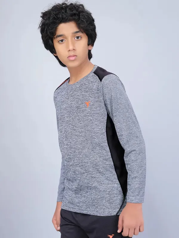 Boys Melange Slim Fit Crew Neck T-shirt with DOUBLE COOL