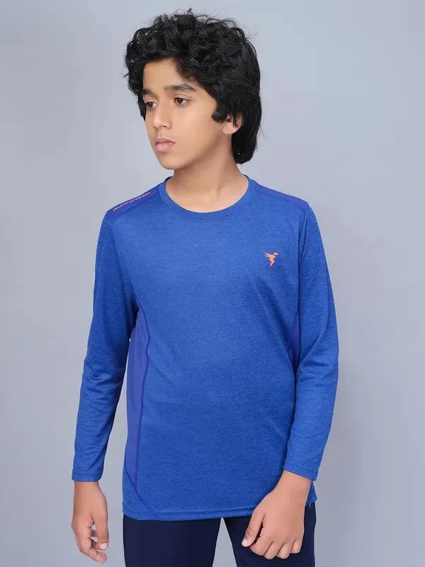 Boys Melange Slim Fit Crew Neck T-shirt with DOUBLE COOL