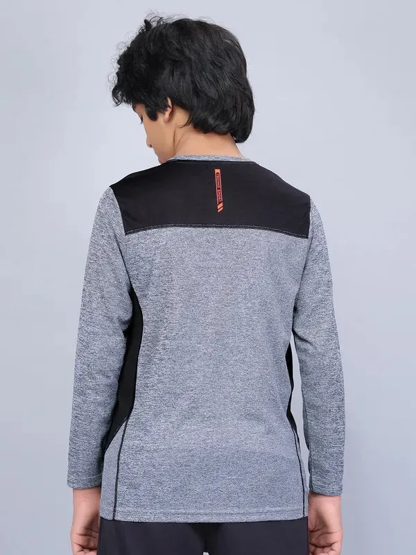 Boys Melange Slim Fit Crew Neck T-shirt with DOUBLE COOL