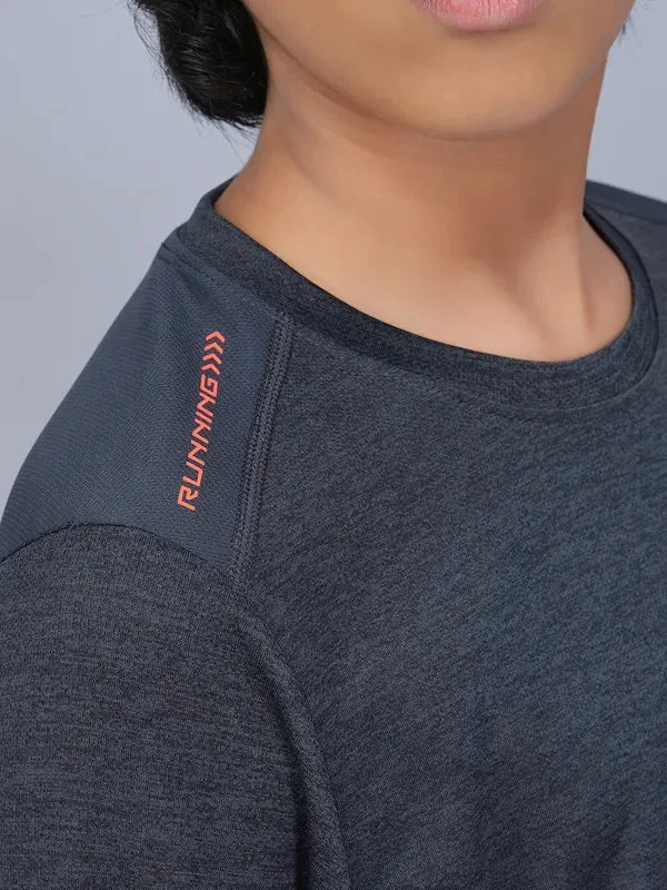 Boys Melange Slim Fit Crew Neck T-shirt with DOUBLE COOL