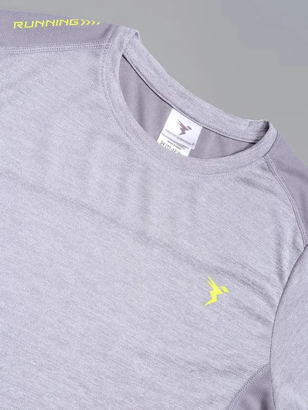 Boys Melange Slim Fit Crew Neck T-shirt with DOUBLE COOL