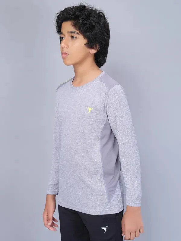 Boys Melange Slim Fit Crew Neck T-shirt with DOUBLE COOL