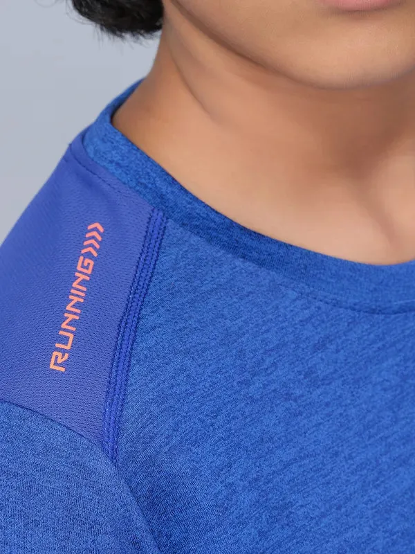 Boys Melange Slim Fit Crew Neck T-shirt with DOUBLE COOL