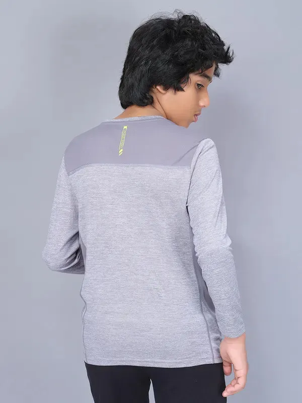 Boys Melange Slim Fit Crew Neck T-shirt with DOUBLE COOL