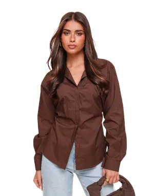 Bruine Strik op Rug - Blouse