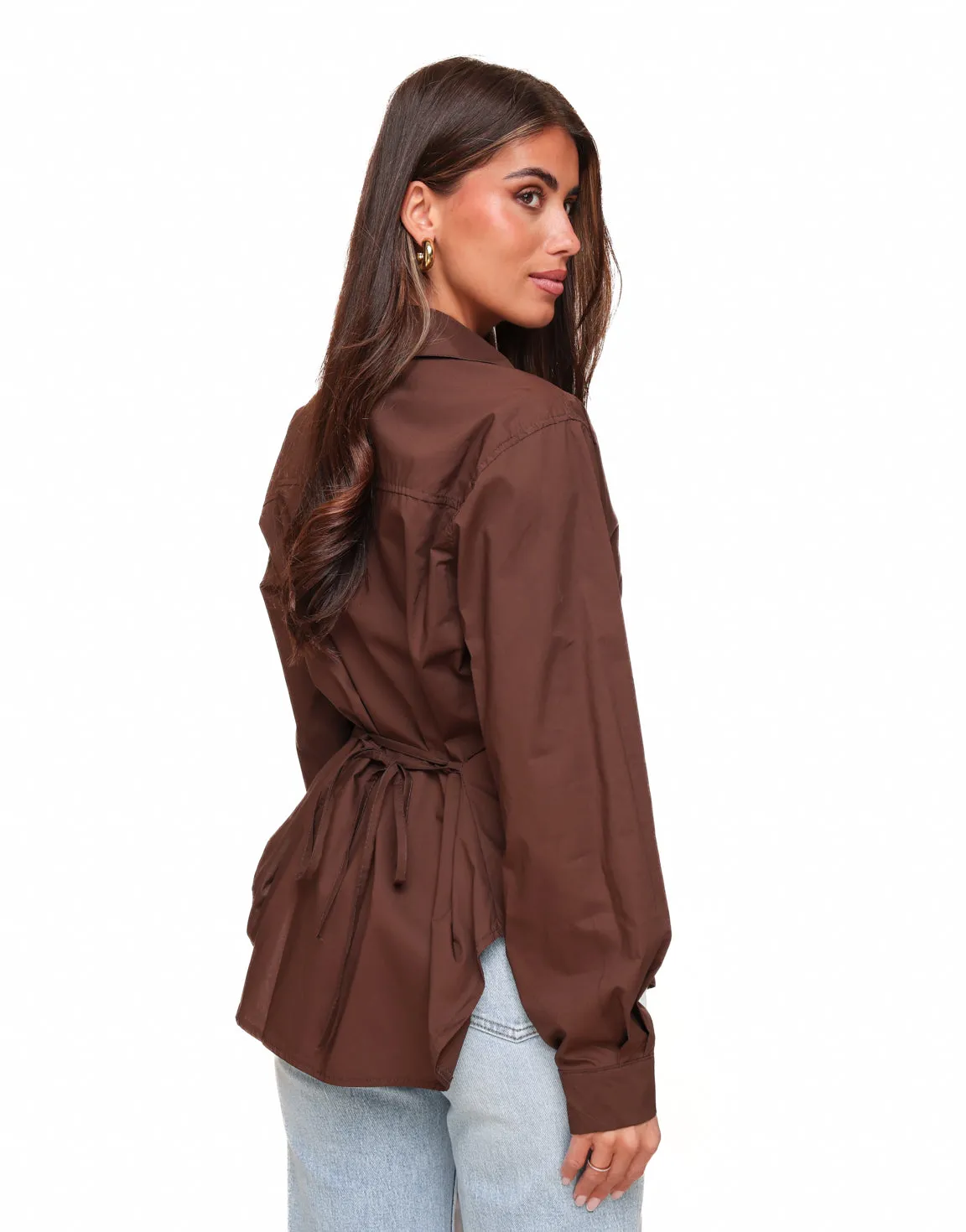 Bruine Strik op Rug - Blouse