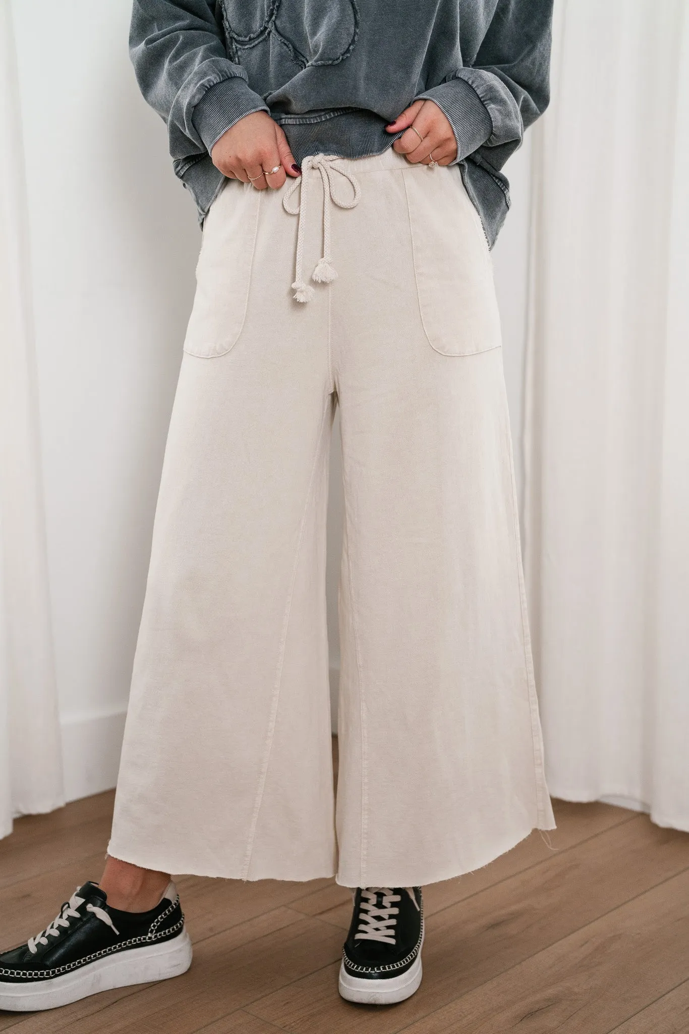 Can't Be Matched Mineral Wash Pants - Cream
