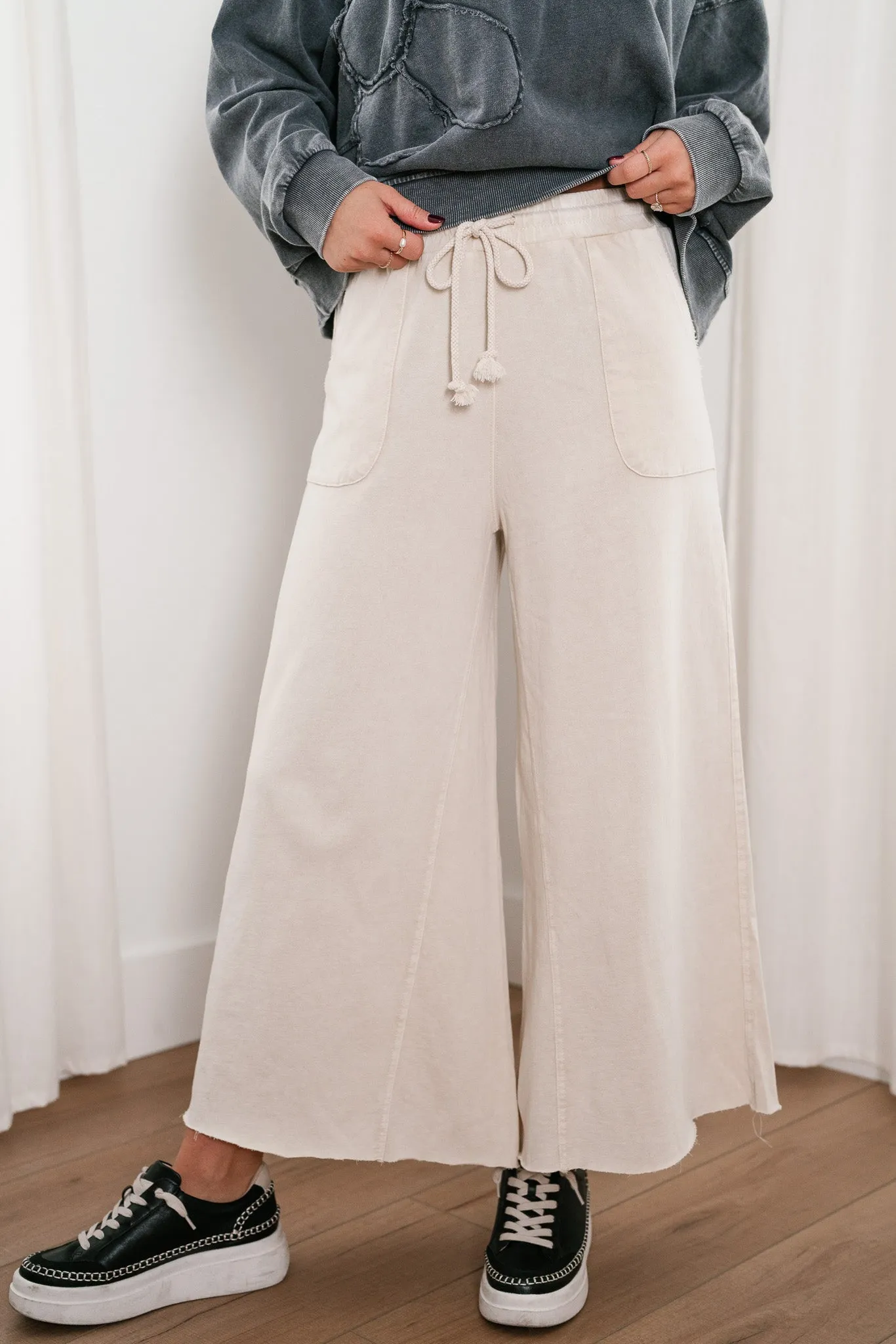 Can't Be Matched Mineral Wash Pants - Cream