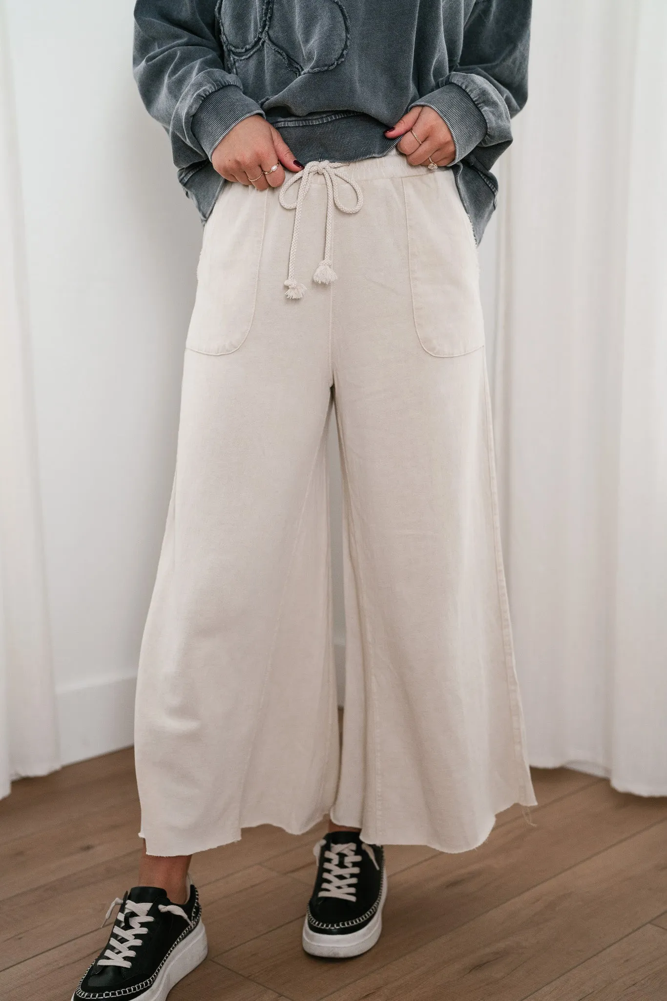 Can't Be Matched Mineral Wash Pants - Cream