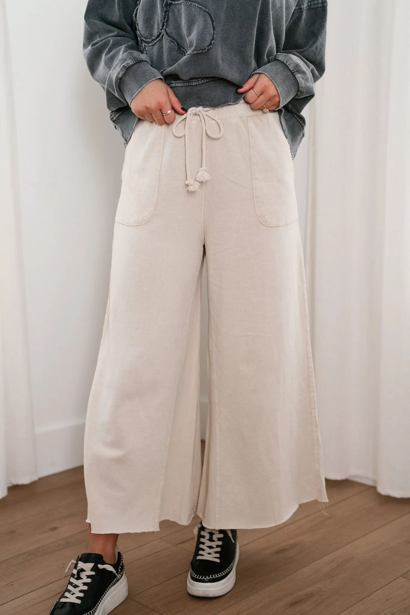 Can't Be Matched Mineral Wash Pants - Cream