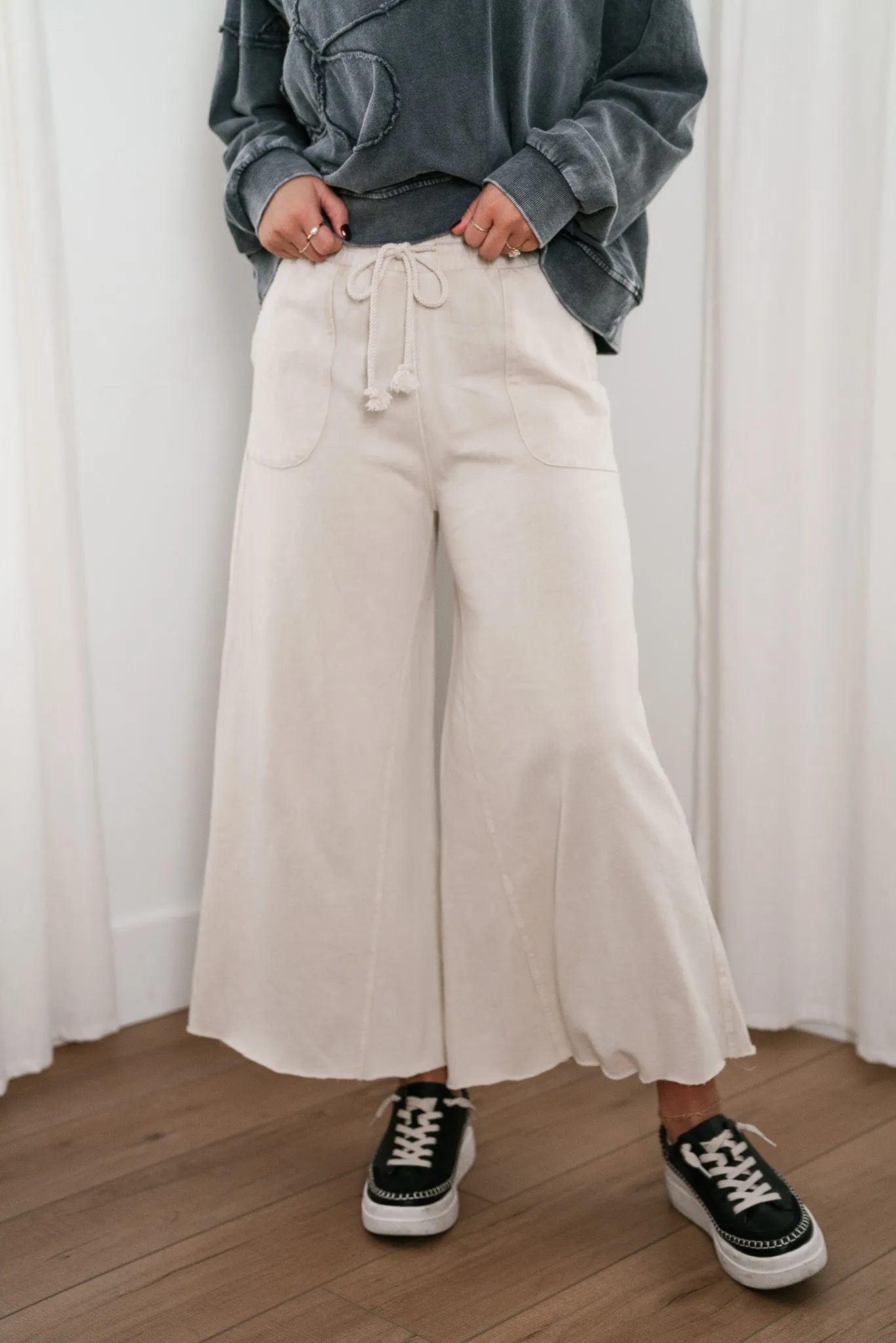 Can't Be Matched Mineral Wash Pants - Cream