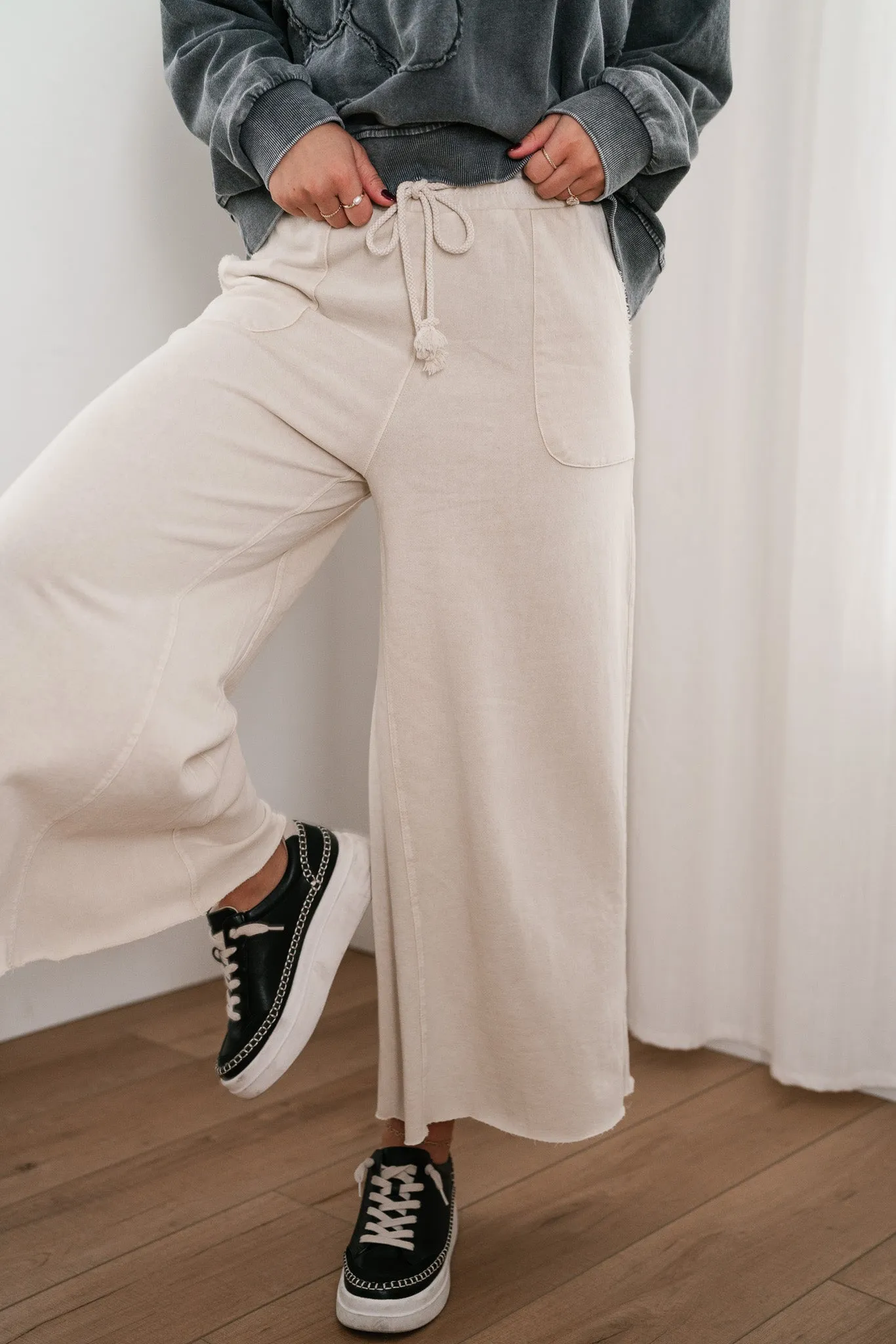 Can't Be Matched Mineral Wash Pants - Cream