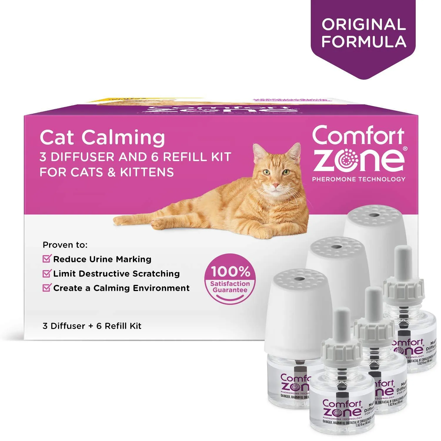 Cat Calming Diffuser Kit - 3 Diffusers, 6 Refills - Comfort Zone
