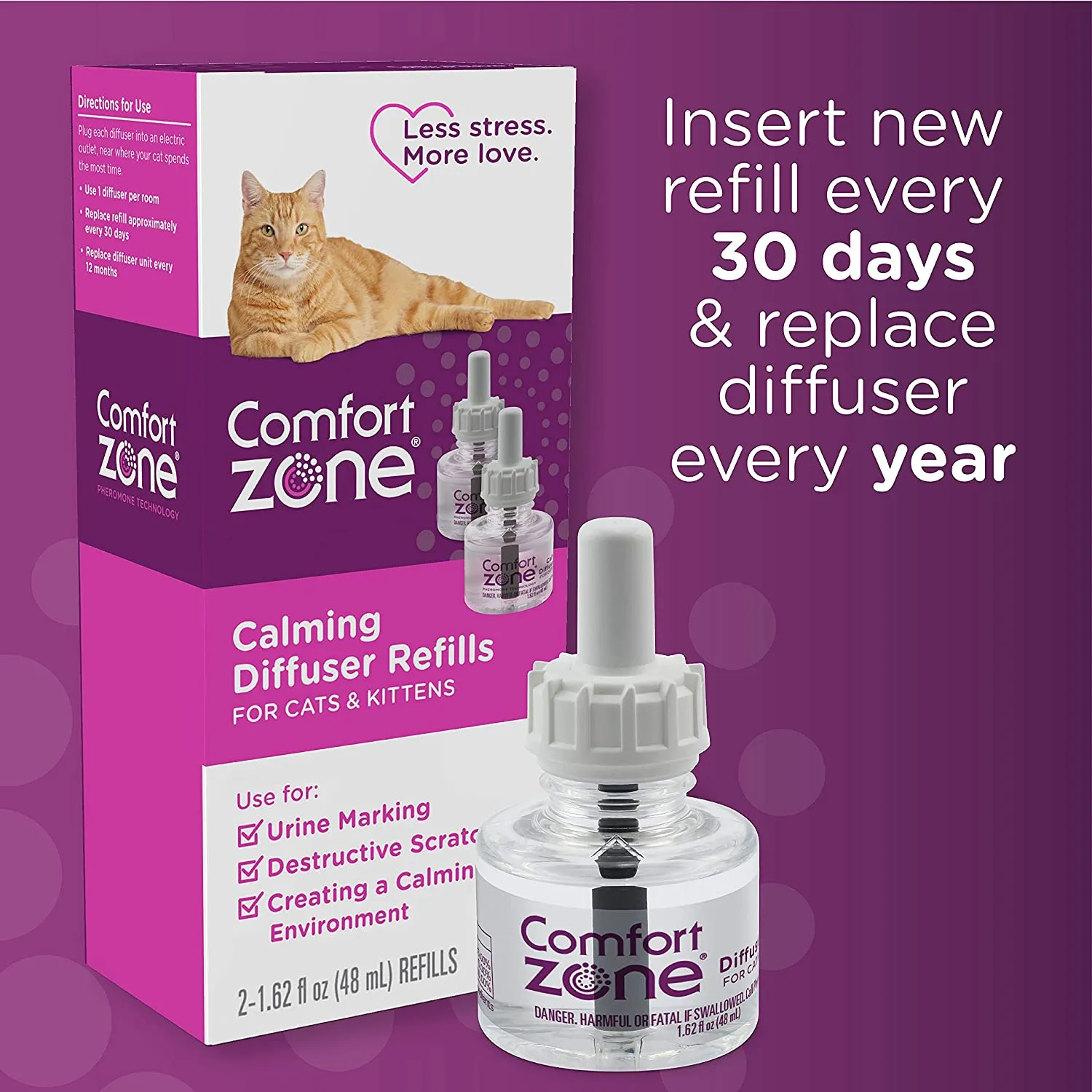 Cat Calming Diffuser Kit - 3 Diffusers, 6 Refills - Comfort Zone
