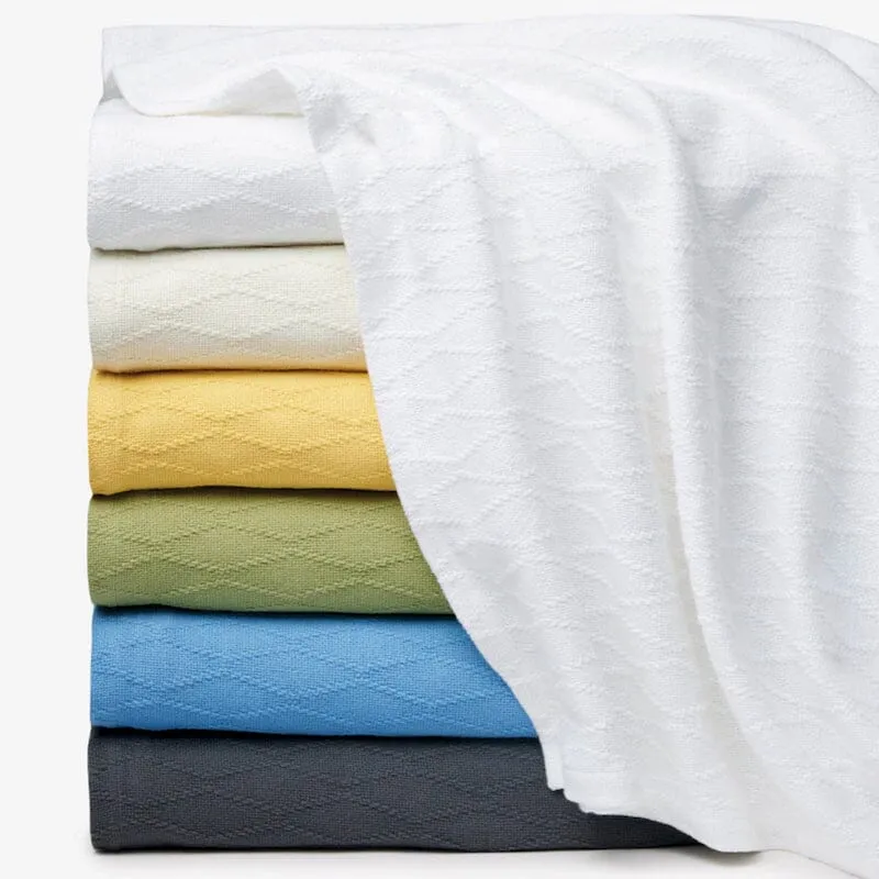 Cetara White Blanket by Sferra Fine Linens