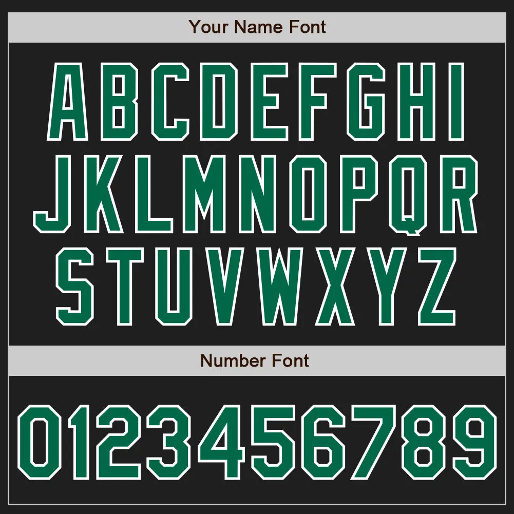 Custom Black Kelly Green-White Authentic Raglan Sleeves Baseball Jersey