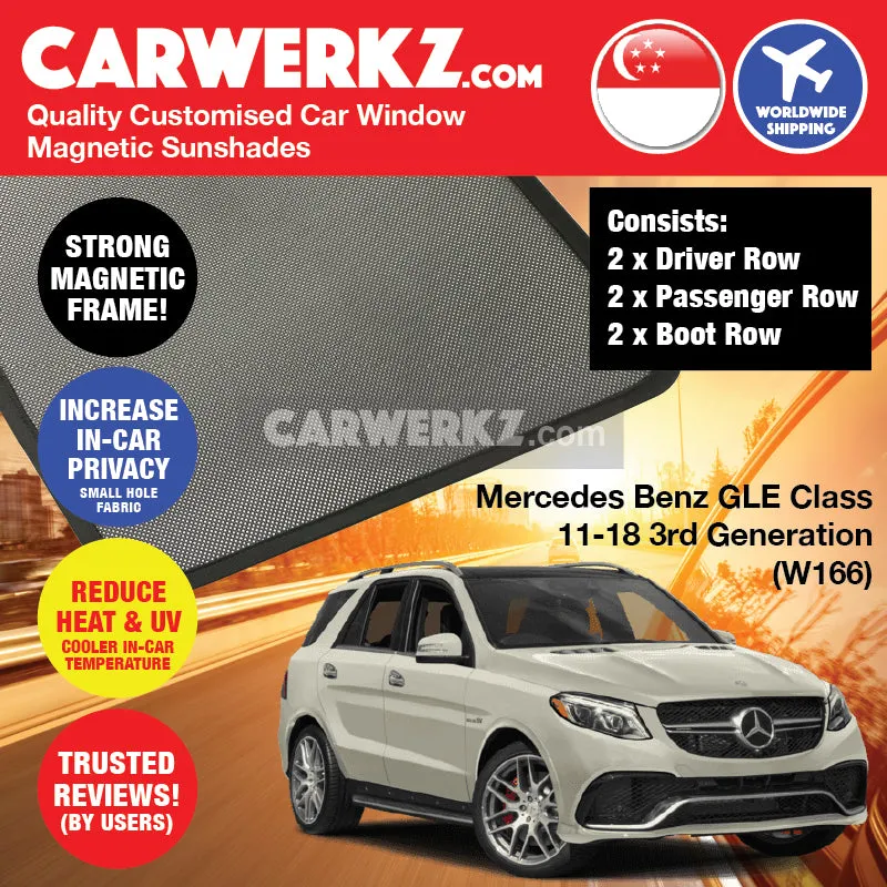 Customised Window Magnetic Sunshades for Mercedes Benz GLE Class 2012-2019 3rd Generation (W166) Germany SUV