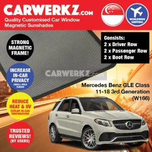 Customised Window Magnetic Sunshades for Mercedes Benz GLE Class 2012-2019 3rd Generation (W166) Germany SUV