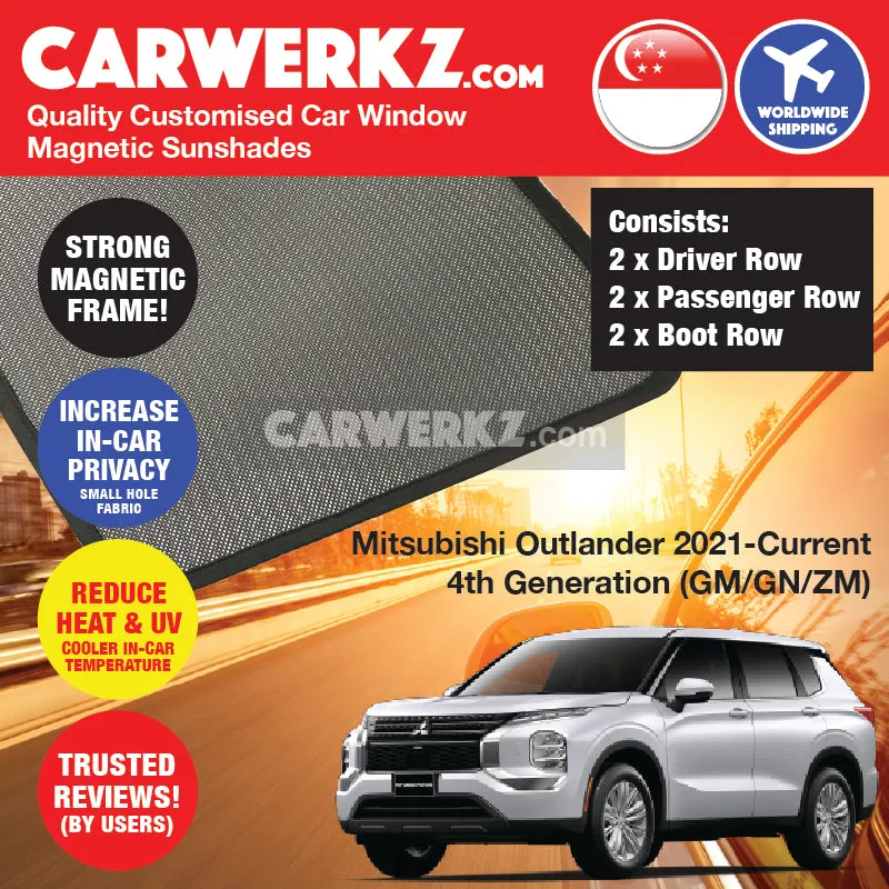 Customised Window Magnetic Sunshades for Mitsubishi Outlander 2021-Current 4th Generation (GM/GN/ZM) Japan SUV