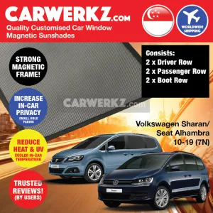 Customised Window Magnetic Sunshades for Volkswagen Sharan 2010-2020 2nd Generation (7N) Germany MPV