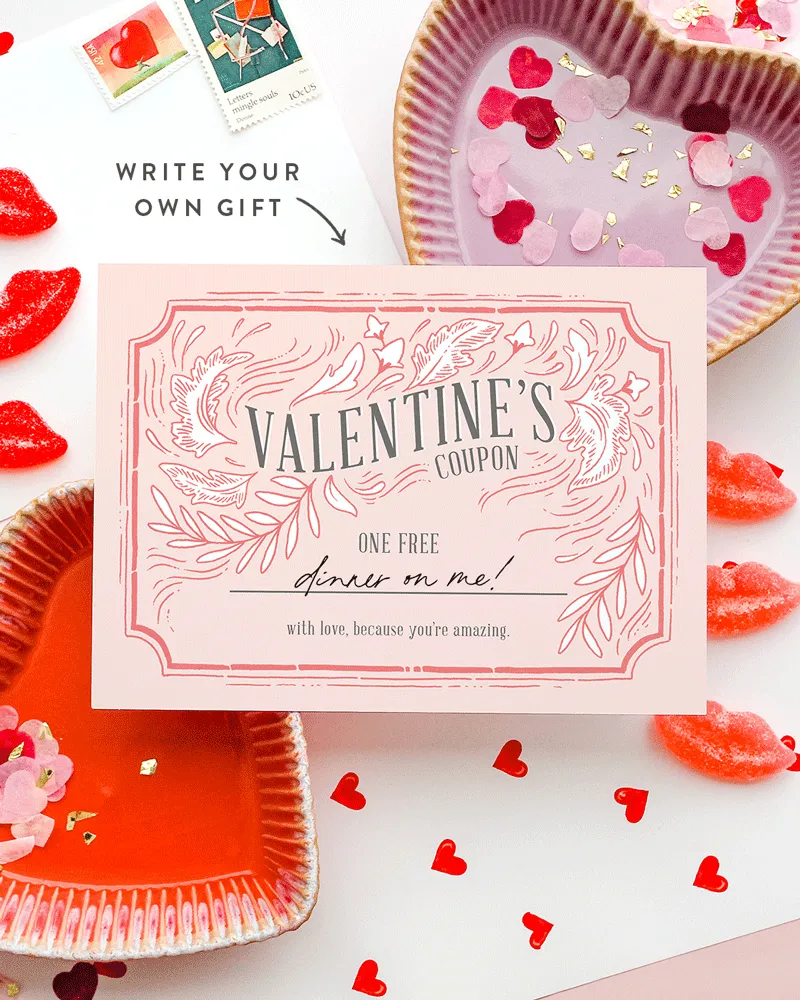 Customizable! Valentine Coupon Card