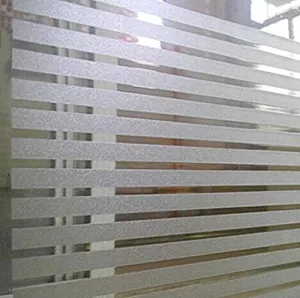 Elton Privacy Window Film Self Adhesive Decorative Film for Bathroom Door Window Heat Control Anti UV 16 x 72 inches (Straight Line) Vinyl